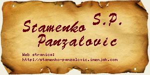 Stamenko Panzalović vizit kartica